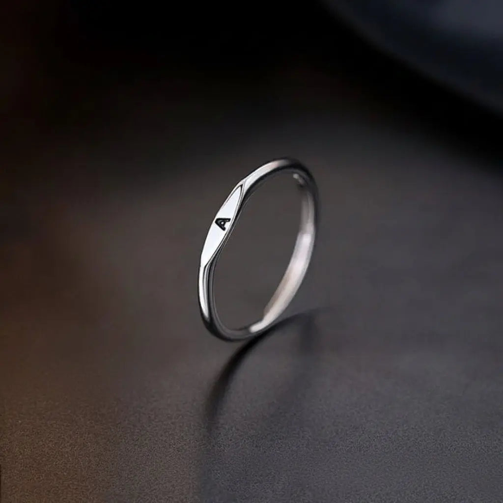 Custom Initial Letter Ring – Adjustable A-Z Name Ring