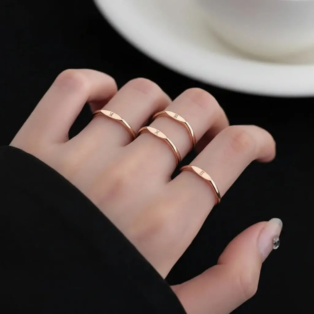 Custom Initial Letter Ring – Adjustable A-Z Name Ring