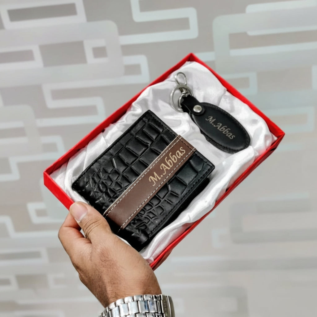 Customized Engraved Wallet Keychain | Name Engraving
