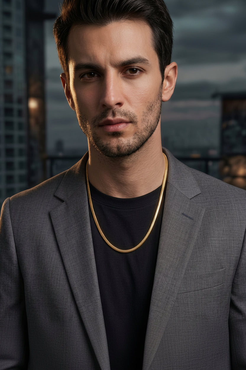 Snake Bone Blade Chain Necklace | No Fade & Rust-Proof | 55cm | Silver / Black / Golden